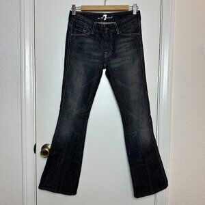 7 For All Mankind Black Washed Bootcut Jeans 27